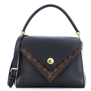 Louis Vuitton Double V Handbag Calfskin with Monogram Canvas
