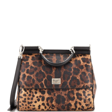 Dolce & Gabbana Miss Sicily Bag Leopard Print Leather Large