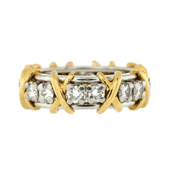Tiffany & Co. Schlumberger Sixteen Stone Ring 18K Yellow Gold and Platinum with Diamonds