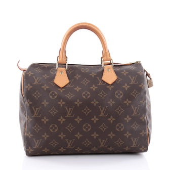 Louis Vuitton Speedy Handbag Monogram Canvas 30 Brown 2399001