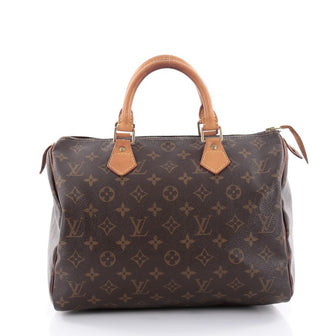 Louis Vuitton Speedy Handbag Monogram Canvas 30 Brown 2399002