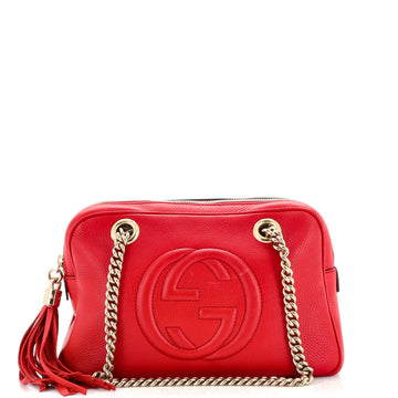 Gucci Soho Chain Zip Shoulder Bag Leather Small
