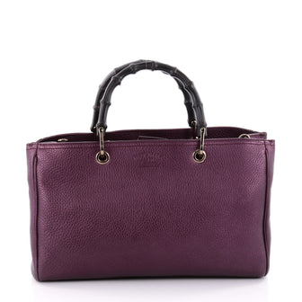 Gucci Bamboo Shopper Tote Leather Medium Purple 2399403