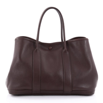 Hermes Bolduc Twilly Garden Party Tote Leather TPM Brown 2399502
