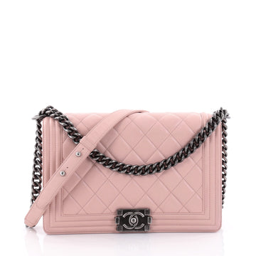 Chanel Boy Flap Bag Quilted Lambskin New Medium Pink 2399603