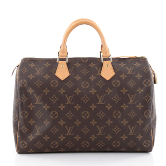 Louis Vuitton Speedy Handbag Monogram Canvas 35 Brown