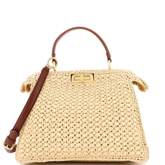 Fendi Peekaboo ISeeU Bag Raffia Medium