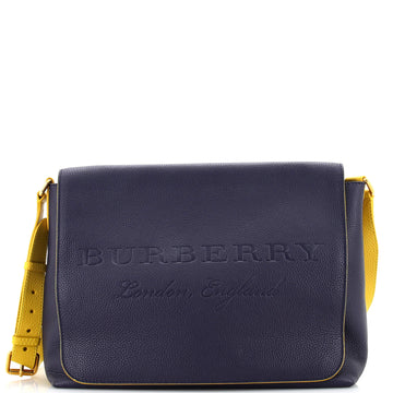 Burberry Embossed Logo Flap Messenger Leather Medium