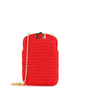 Fendi Baguette Phone Bag Woven Crochet Mini
