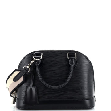 Louis Vuitton Alma Handbag Epi Leather with Logo Jacquard Strap BB