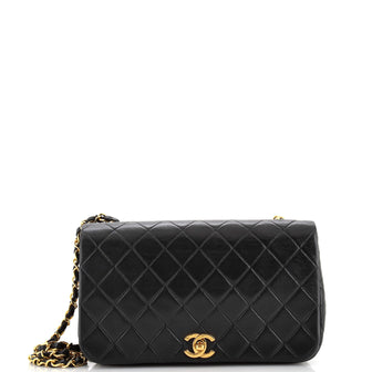 Chanel Vintage Full Flap Bag Quilted Lambskin Medium