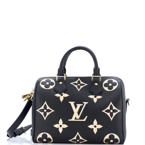 Louis Vuitton Speedy 25 Empreinte Bicolor Giant Flower Monogram Cross Body  Bag
