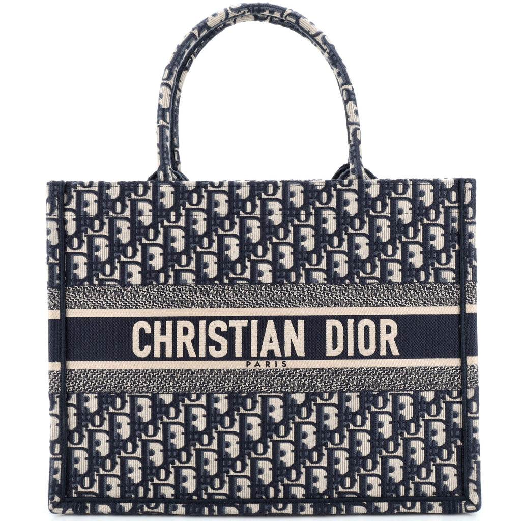Christian Dior Book Tote Oblique Canvas Medium Blue 240013251