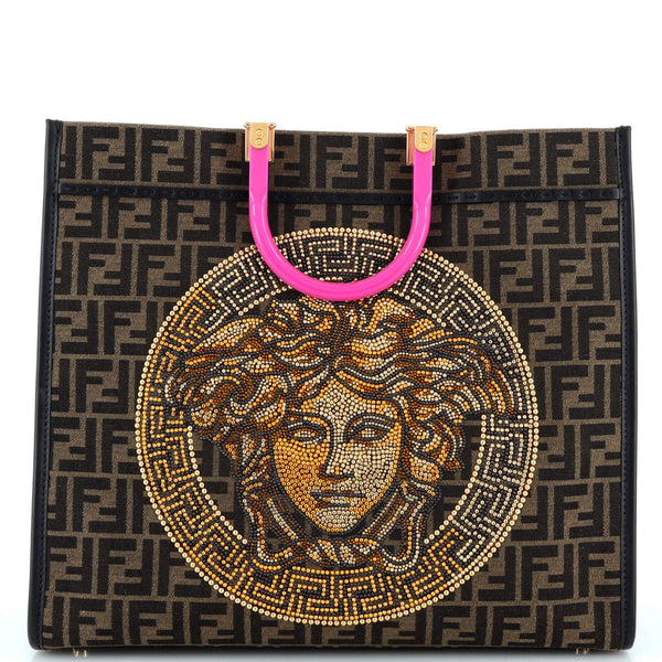 Versace x Fendi Fendace Sunshine Shopper Tote Embellished