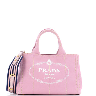 Prada Canapa Convertible Shopping Tote Canvas Small