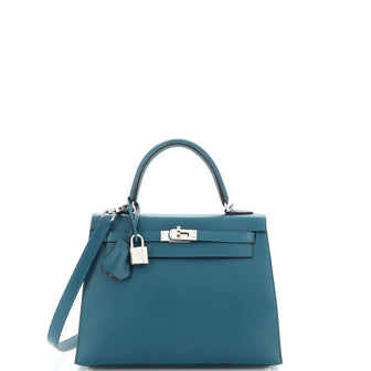 Hermes Kelly Handbag Verso Madame with Palladium Hardware 25