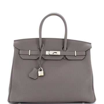 Hermes Birkin Handbag Grey Togo with Palladium Hardware 35
