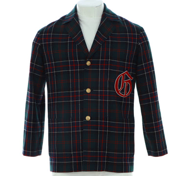 Gucci Men's Monaco Single Breasted Jacket Plaid Cashmere