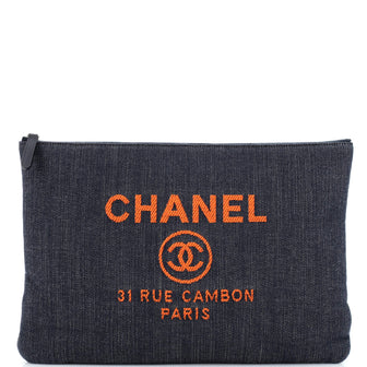 Chanel Deauville Pouch Denim Large