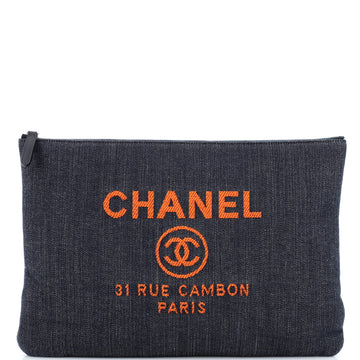 Chanel Deauville Pouch Denim Large