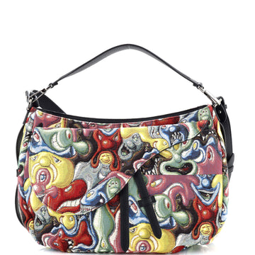 Christian Dior Kenny Scharf Saddle Soft Bag Jacquard Printed Canvas