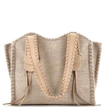 Chloe Mony Tote Canvas with Leather Medium