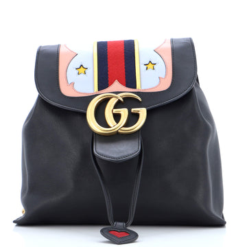 Gucci Web Heart GG Marmont Backpack Leather