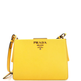 Prada Light Frame Shoulder Bag Saffiano Leather Small