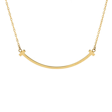 Tiffany & Co. T Smile Pendant Necklace 18K Yellow Gold Small