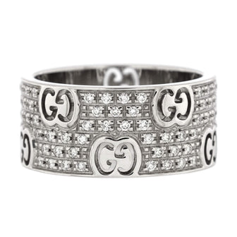 Gucci Stardust Ring 18K White Gold with Diamonds Wide