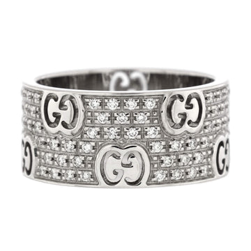 Gucci Stardust Ring 18K White Gold with Diamonds Wide