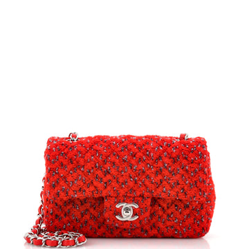 Chanel Classic Single Flap Bag Quilted Tweed Mini
