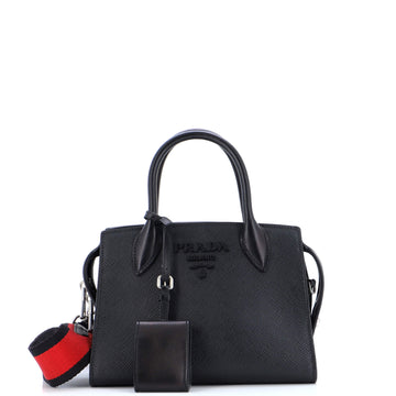 Prada Monochrome Tote Saffiano with City Calf Mini