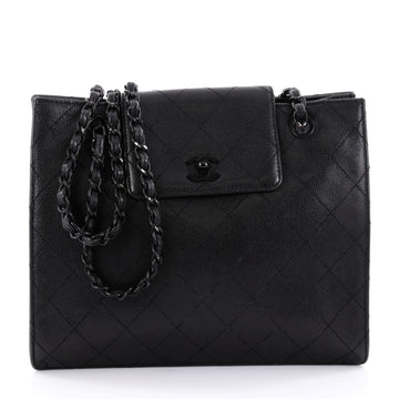 Chanel Vintage CC Shopping Tote Quilted Caviar Medium 2400502