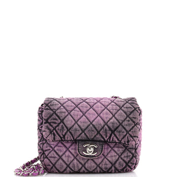Chanel Denimpression Flap Bag Quilted Distressed Denim Small