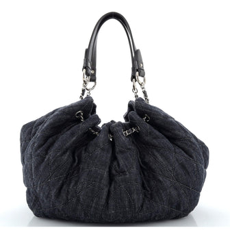 Chanel Stretch Spirit Cabas Quilted Denim Large