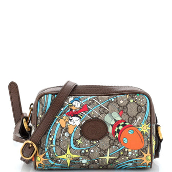 Gucci Disney Donald Duck Shoulder Bag Printed GG Coated Canvas Mini