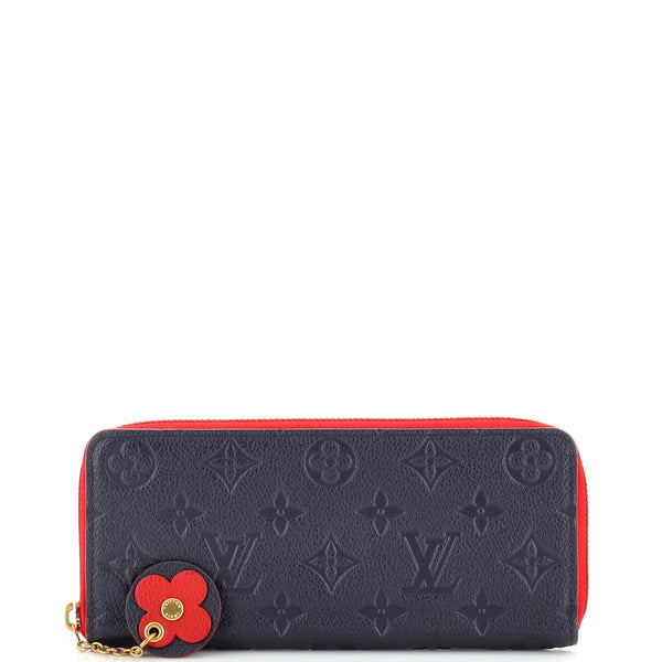 Louis Vuitton Clemence Empreinte Leather Wallet Red