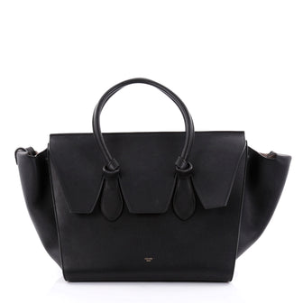 Celine Tie Knot Tote Smooth Leather Large Black 2402301