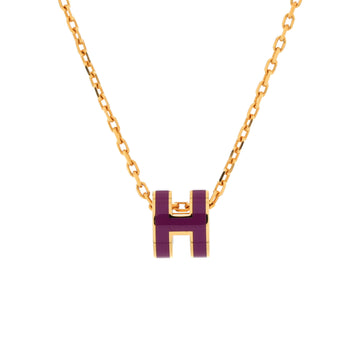 Hermes Pop H Pendant Chain Necklace Metal and Enamel Mini
