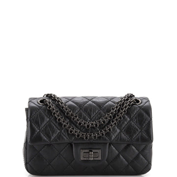 Chanel So Black Reissue 2.55 Flap Bag Quilted Aged Calfskin Mini