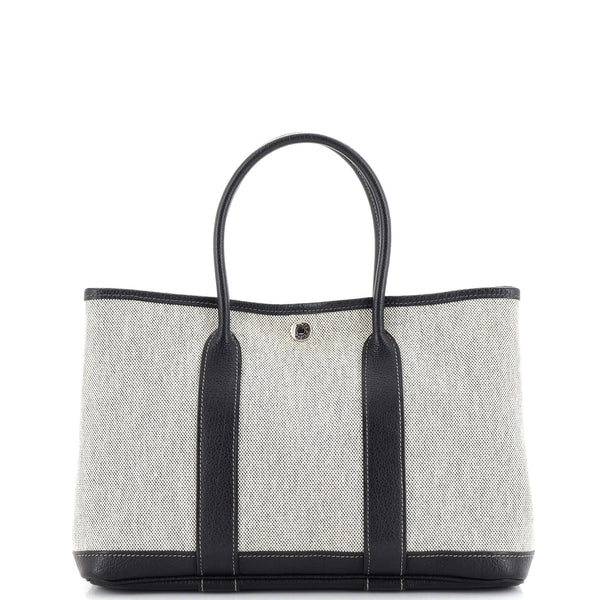 HERMES GARDEN PARTY PM Toile H/Leather Gray/Black □G Engraving Tote ba –  BRANDSHOP-RESHINE