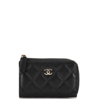 Chanel CC Zip Coin Purse Quilted Caviar Small