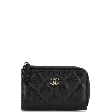 Chanel CC Zip Coin Purse Quilted Caviar Small