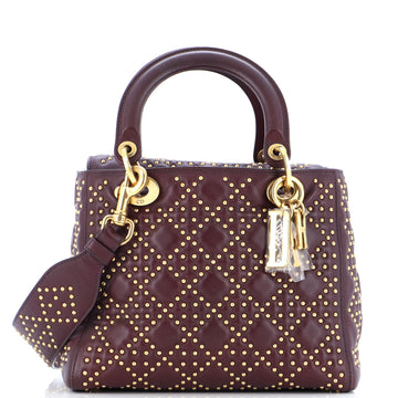 Christian Dior Supple Lady Dior Bag Cannage Studded Lambskin Medium