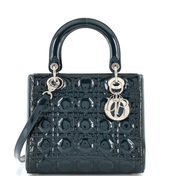 Christian Dior Lady Dior Bag Cannage Quilt Patent Medium