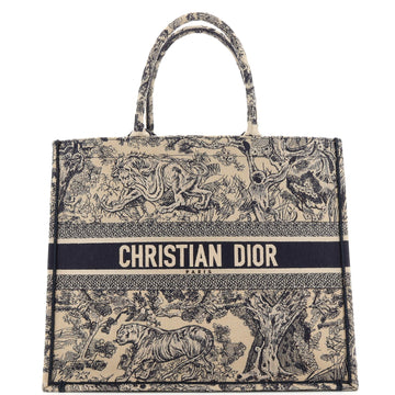 Christian Dior Book Tote Embroidered Canvas Large