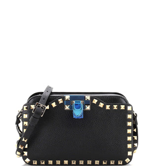 Valentino Garavani Rockstud Flip Lock Camera Crossbody Bag Leather