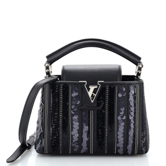 Louis Vuitton Capucines Bag Sequin and Beaded Leather Mini Black 2404543