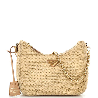 Prada Re-Edition 2005 Shoulder Bag Raffia Small
